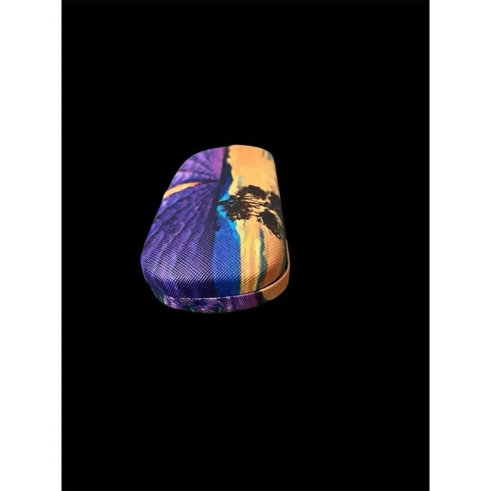 Lavender Fields Oil Painting Glasses Case Hard Shell Small PU Leather​